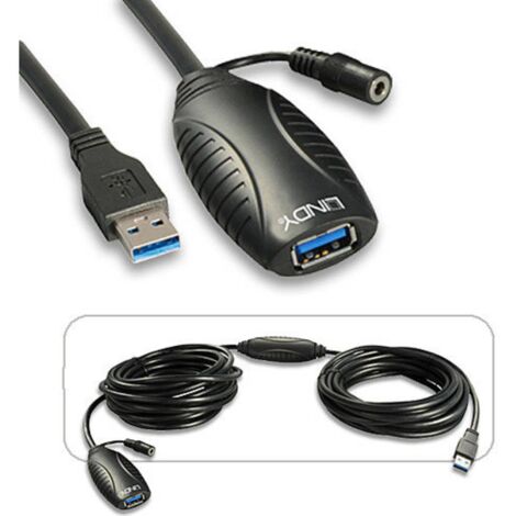 Lindy 43156 cavo USB USB 3.2 Gen 1 (3.1 Gen 1) 10 m USB A Nero