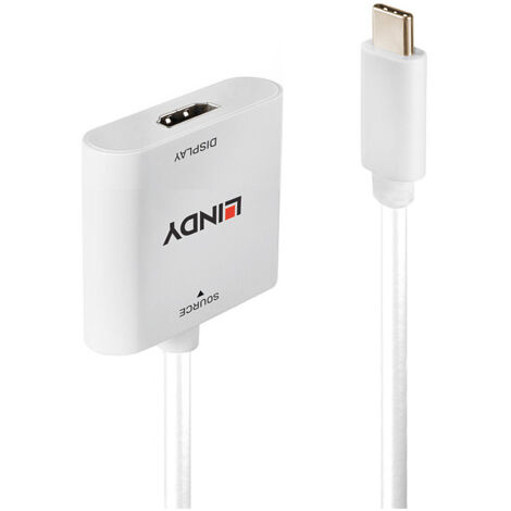 Lindy 43339 cavo e adattatore video 0,1 m USB tipo-C HDMI Bianco