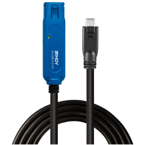 Lindy 43380 cavo USB USB 3.2 Gen 1 (3.1 Gen 1) 5 m USB C USB A Nero