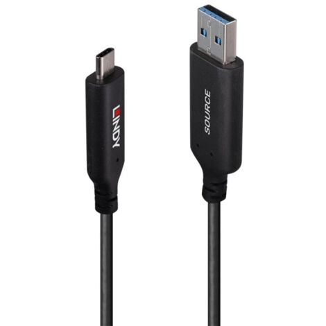 Lindy 43395 cable USB USB 3.2 Gen 1 (3.1 Gen 1) 10 m USB A USB C Negro