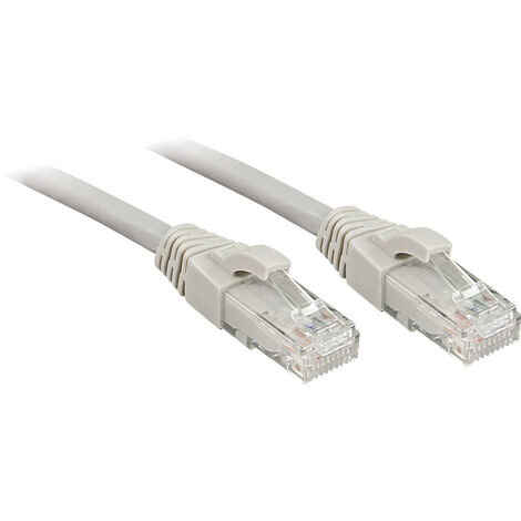 LINDY 45401 RJ45 Netzwerkkabel, Patchkabel CAT 6 U/UTP 0.50 m Grau mit Rastnasenschutz 1 St.