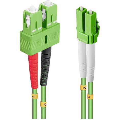 LINDY 46320 fibre optique FO Câble de raccordement [1x LC mâle - 1x SC mâle] 50/125 µ Multimode OM5 1.00 m