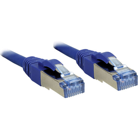 LINDY 47147 RJ45 Patchkabel CAT 6a S/FTP 1.00 m Blau mit Rastnasenschutz 1 St.