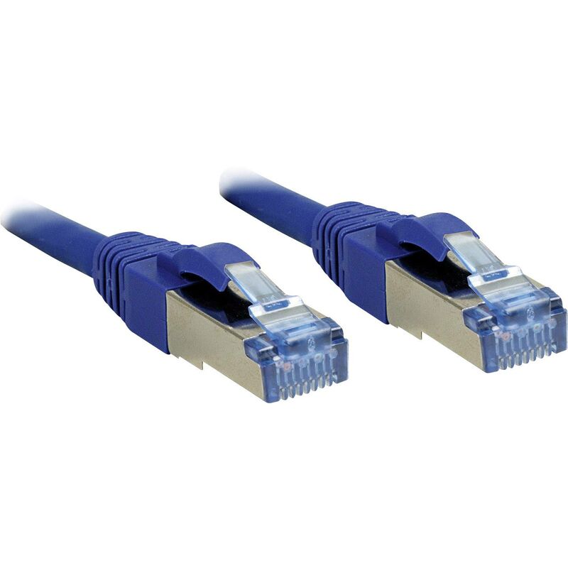 LINDY 47156 RJ45 Câble réseau, câble patch CAT 6a S/FTP 30.00 m bleu avec cliquet d'encastrement 1 pc(s) C236251