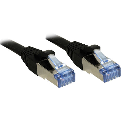 LINDY 47185 RJ45 Netzwerkkabel, Patchkabel CAT 6a S/FTP 20.00 m Schwarz mit Rastnasenschutz 1 St.