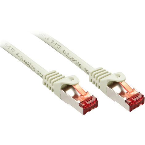 LINDY 47347 RJ45 Netzwerkkabel, Patchkabel CAT 6 S/FTP 7.50 m Grau  1 St.