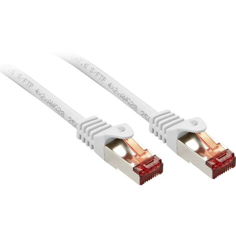 LINDY 47381 RJ45 Câble réseau, câble patch CAT 6 S/FTP 0.50 m blanc 1 pc(s) C234021