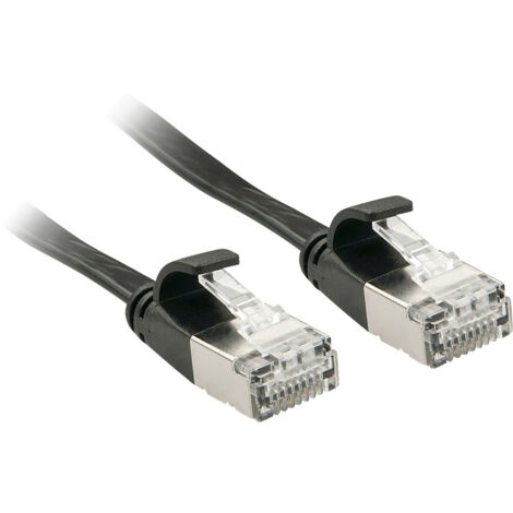 LINDY 47481 RJ45 Netzwerkkabel, Patchkabel CAT 6a U/FTP 1.00 m Schwarz mit Rastnasenschutz 1 St.