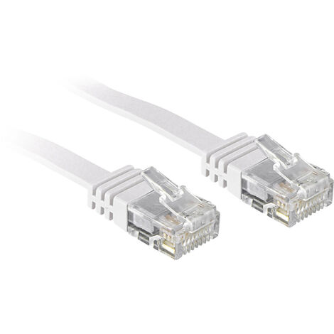 LINDY 47502 RJ45 Patchkabel CAT 6 U/UTP 2.00 m Weiß mit Rastnasenschutz 1 St.