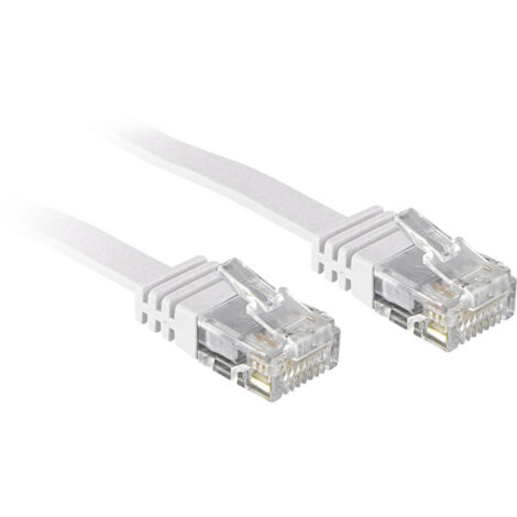 LINDY 47505 RJ45 Netzwerkkabel, Patchkabel CAT 6 U/UTP 10.00 m Weiß mit Rastnasenschutz 1 St.