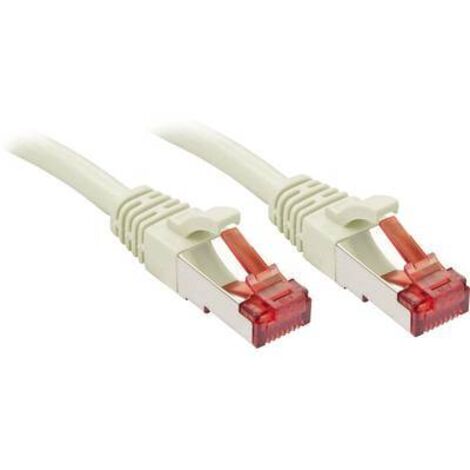 LINDY 47711 RJ45 Câble réseau, câble patch CAT 6 S/FTP 30.00 m gris avec cliquet d'encastrement 1 pc