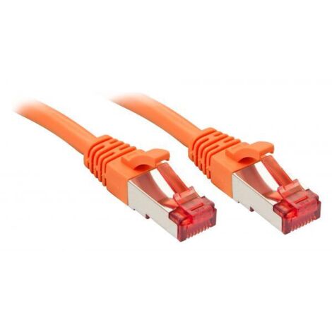 LINDY  47806 RJ45 Cavo di rete, cavo patch CAT 6 S/FTP 0.50 m Arancione con protezione 1 pz.