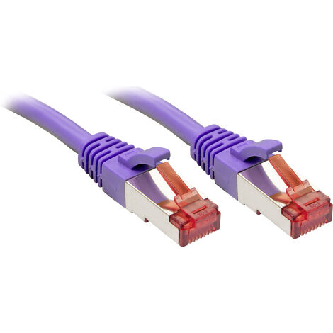 LINDY 47820 RJ45 Patchkabel CAT 6 S/FTP 0.30 m Violett mit Rastnasenschutz 1 St.
