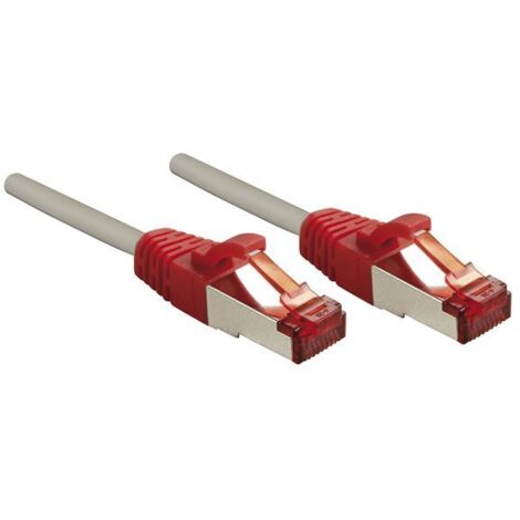 LINDY 47838 RJ45 Patchkabel CAT 6 S/FTP 2.00 m Grau mit Rastnasenschutz 1 St.