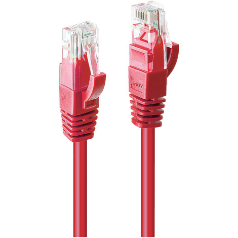 LINDY 48032 RJ45 Netzwerkkabel, Patchkabel CAT 6 U/UTP 1.00 m Rot  1 St.