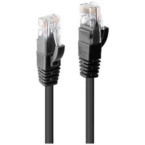 LINDY 48076 RJ45 Câble réseau, câble patch CAT 6 U/UTP 0.50 m noir 1 pc(s) S239182