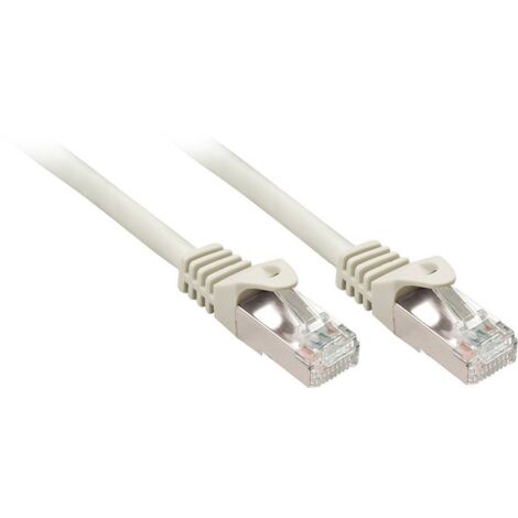 LINDY 48394 RJ45 Câble réseau, câble patch CAT 5e F/UTP 5.00 m gris avec cliquet d'encastrement 1 pc(s) C186581