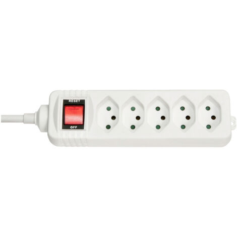 LINDY 73167 Steckdosenleiste mit Schalter 5fach Weiß CH-Stecker 1 St.