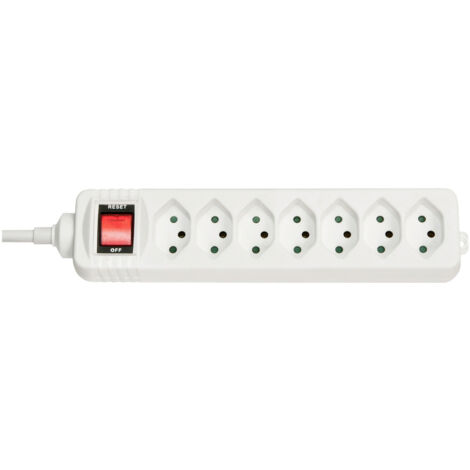 LINDY 73168 Steckdosenleiste mit Schalter 7fach Weiß CH-Stecker 1 St.