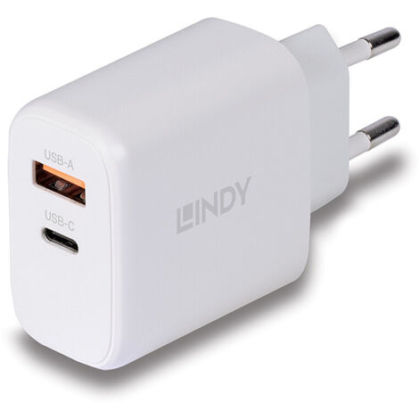 Lindy 73428 cargador de dispositivo móvil Universal Blanco Corriente alterna Carga rápida Interior