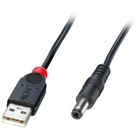 LINDY USB-Stromkabel USB 2.0 USB-A Stecker, DC Stecker 5,5 mm 1.50 m Schwarz 70268