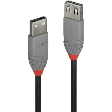 Renkforce Câble USB USB 2.0 USB-A mâle, USB-A femelle 0.25 m noir avec  interrupteur On/Off, contacts dorés RF-3322982