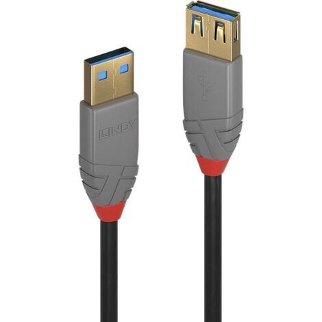 LINDY Câble USB USB 3.2 Gen1 (USB 3.0) USB-A mâle, USB-A femelle 0.50 m noir 36760