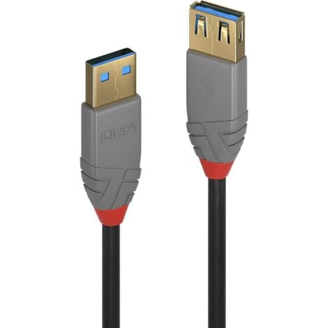 LINDY Câble USB USB 3.2 Gen1 (USB 3.0) USB-A mâle, USB-A femelle 1.00 m noir 36761 C165881