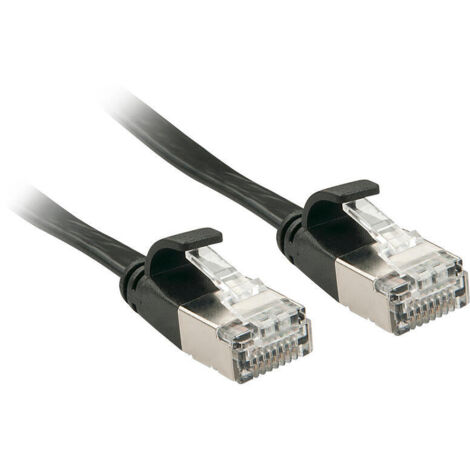 LINDY Cat. 6 a 47481 Cable de Red Plano (U/FTP, 1 m), Color Negro
