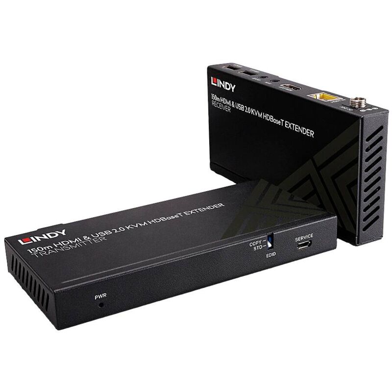 Cat.6 HDBaseT kvm Extender hdmi™, infrarouge, usb 2.0 Set extendeur HDBaseT (émetteur + récepteur) câble réseau RJ45 150 m A744033 - Lindy