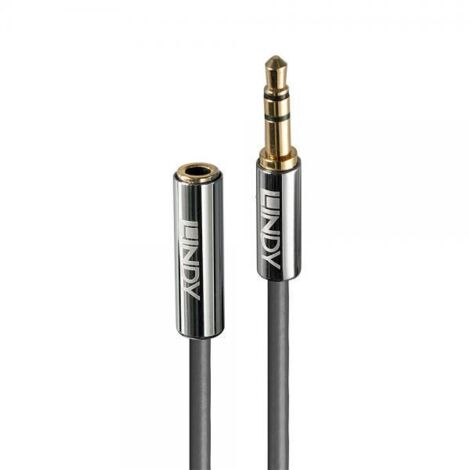 Lindy cavo di estensione jack 3,5 mm cromato. m/f. antracite. 5.0m