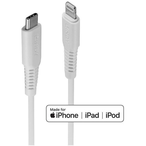 LINDY Cavo USB USB 2.0 Connettore Apple Lightning, Spina USB-C® 2.00 m Bianco 31317