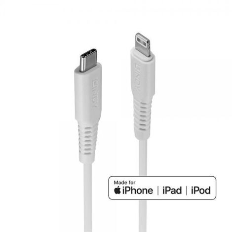 LINDY Cavo USB USB 2.0 Connettore Apple Lightning, Spina USB-C® 3.00 m Bianco 31318