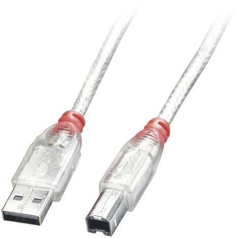 LINDY  Cavo USB USB 2.0 Spina USB-A, Spina USB-B 0.20 m Trasparente 41750
