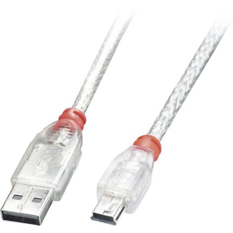 LINDY Cavo USB USB 2.0 Spina USB-A, Spina USB-Mini-B 0.50 m Trasparente 41781