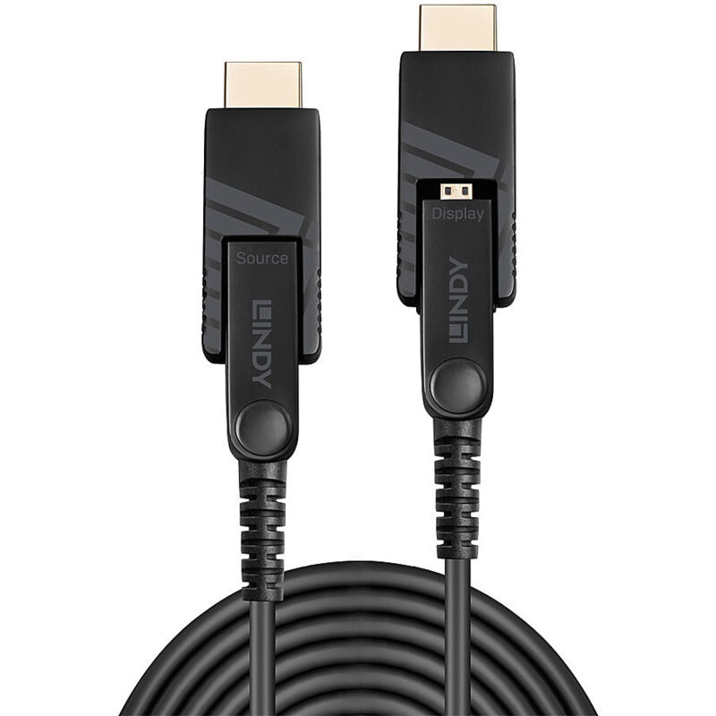30m Fibre Optic Hybrid Micro-HDMI 18G Cable with Detachable hdmi & dvi Connectors