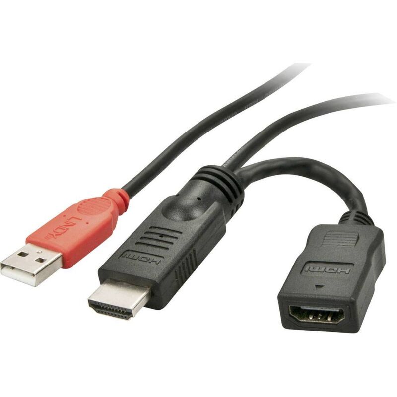 Lindy - Câble d'alimentation direct hdmi Fiche mâle hdmi-a, usb-a mâle, Prise femelle hdmi-a 0.15 m noir 41080 Câble hdmi