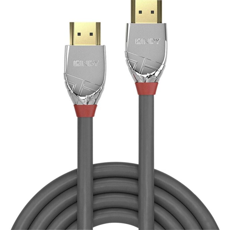 Lindy - Câble de raccordement hdmi Fiche mâle hdmi-a, Fiche mâle hdmi-a 5.00 m gris 37874 4K uhd Câble hdmi