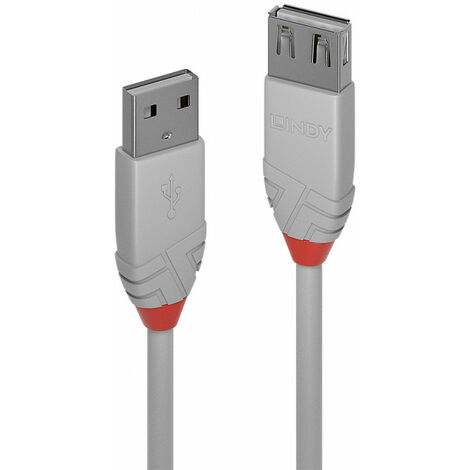 LINDY Lindy Anthra Line - 3 m - USB A - USB A - 2.0 - 480 Mbit/s - Gris (36714)