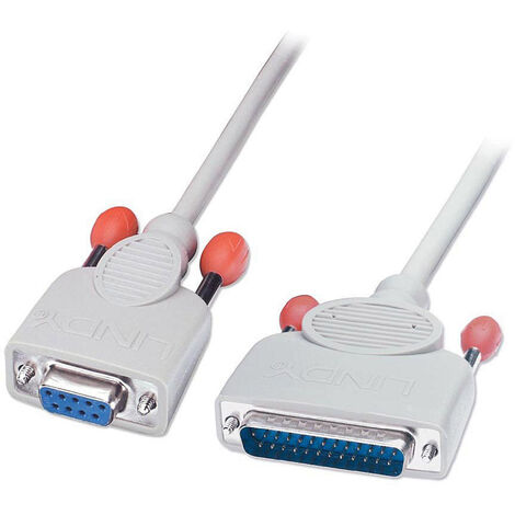LINDY Seriell Anschlusskabel [1x D-SUB-Buchse 9pol. - 1x D-SUB-Buchse 25pol.] 2.00 m Grau