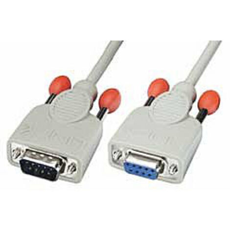 LINDY Seriell Verlängerungskabel [1x D-SUB-Stecker 9pol. - 1x D-SUB-Buchse 9pol.] 0.50 m Grau