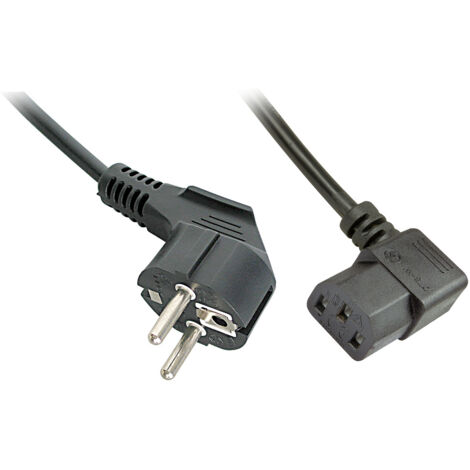 LINDY Strom Anschlusskabel [1x Schutzkontakt-Stecker - 1x Kaltgeräte-Buchse C13] 3.00 m Schwarz