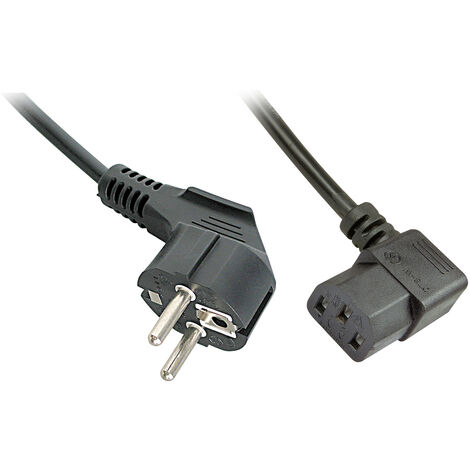 LINDY Strom Anschlusskabel [1x Schutzkontakt-Stecker - 1x Kaltgeräte-Buchse C13] 5.00 m Schwarz