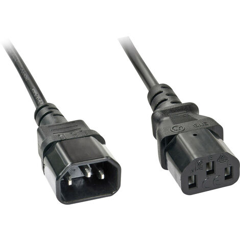 LINDY Strom Verlängerungskabel Deluxe [1x Kaltgeräte-Stecker C13 - 1x Kaltgeräte-Buchse C14] 3.00 m