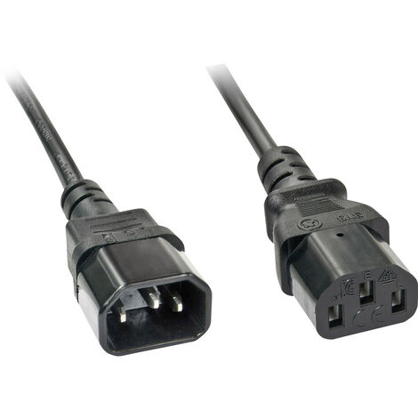 LINDY Strom Verlängerungskabel Deluxe [1x Kaltgeräte-Stecker C13 - 1x Kaltgeräte-Buchse C14] 5.00 m