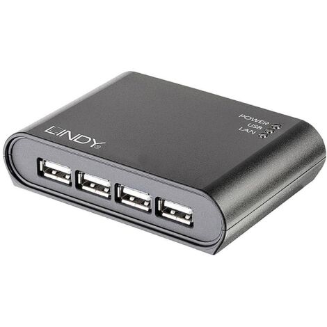 LINDY USB 2.0 Adaptateur [1x RJ45 femelle - 4x USB 2.0 type A mâle] 42633
