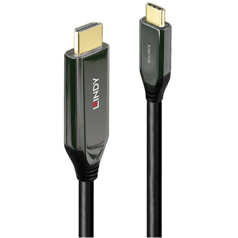 LINDY USB-C® Cavo adattatore Spina USB-C®, Spina HDMI-A 2.00 m Nero 43368 UHD 8K, Cavo HDMI