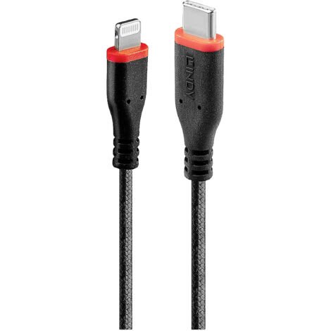 LINDY USB-Kabel  USB 2.0 Apple Lightning Stecker, USB-C® Stecker 2.00 m Schwarz  31287