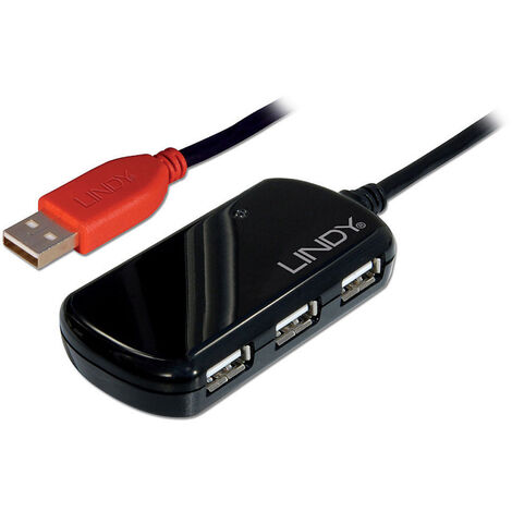 LINDY USB-Kabel  USB 2.0 USB-A Stecker, USB-A Buchse 12.00 m Schwarz  42783