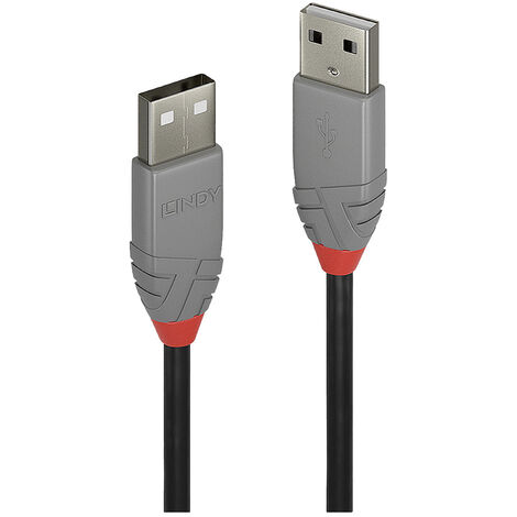 LINDY USB-Kabel  USB 2.0 USB-A Stecker, USB-A Stecker 3.00 m Schwarz, Grau  36694